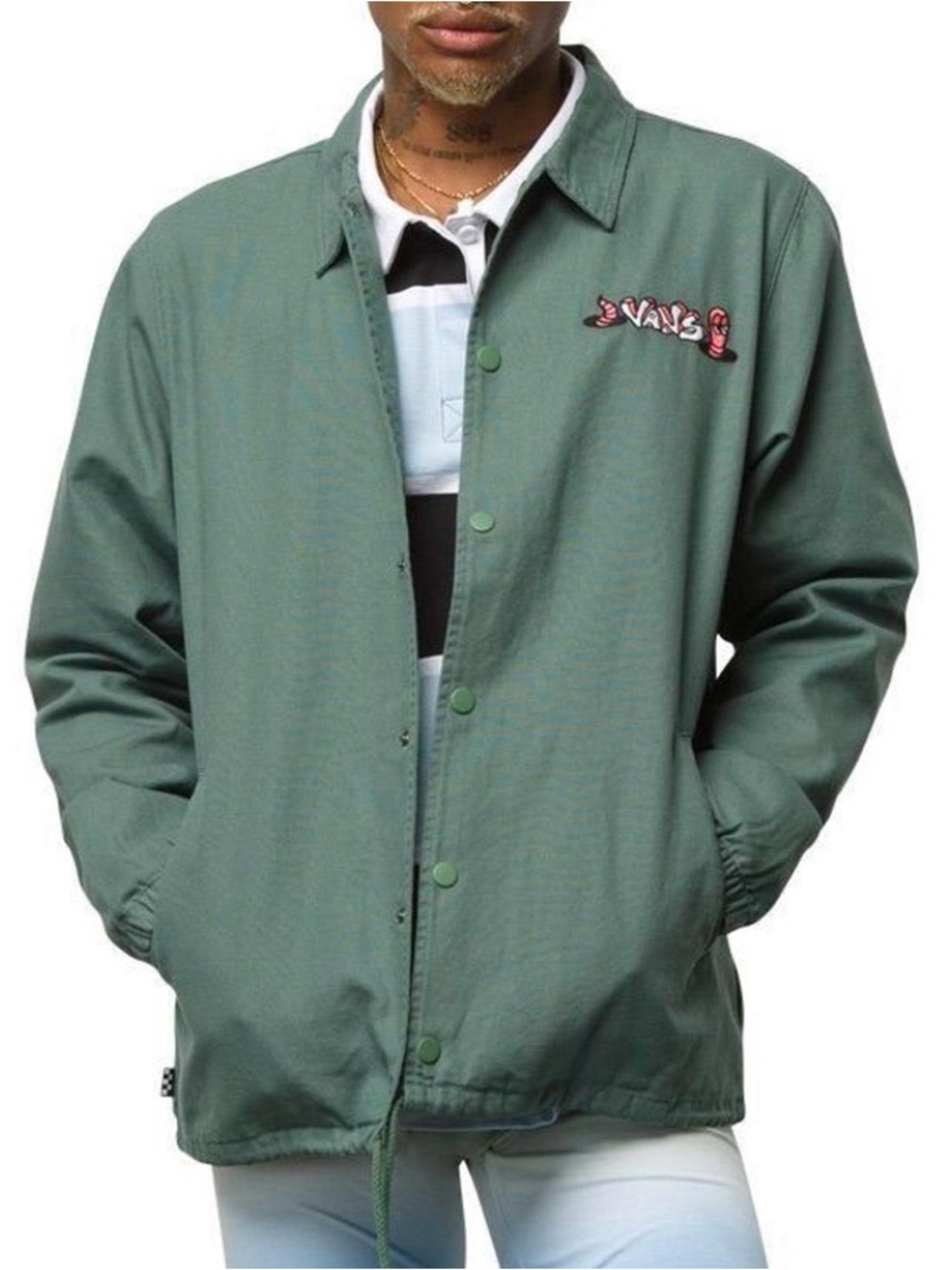 Vans “Torrey Skate” Men's Green Coach Jacket in Duck Green - size L